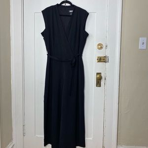 DKNY Black Faux Cross Front Jumpsuit with Belt 16